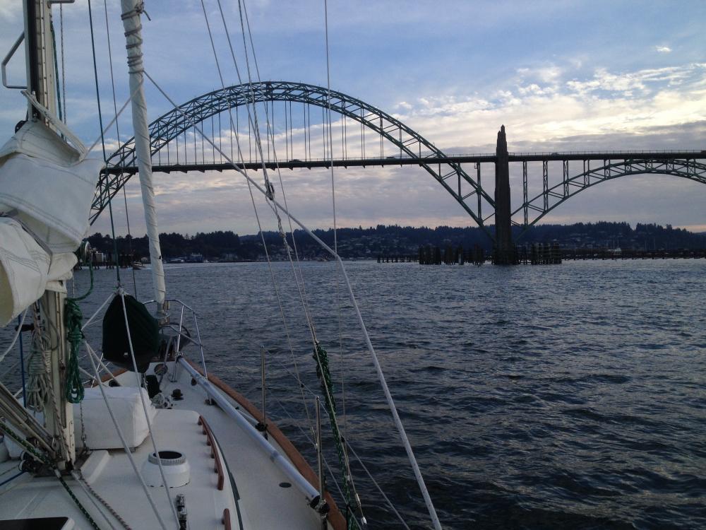 Approaching the iconic Yaquina Bay Bridge, Newport, Oregon